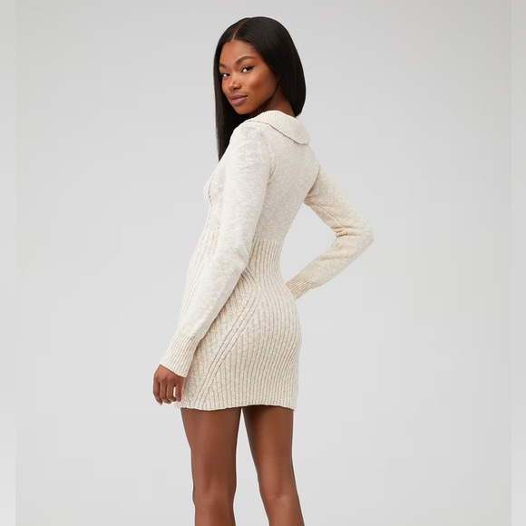 NWT Free People Mont Blanc Sweater Dress in Neutral Size Small - Picture 2 of 4